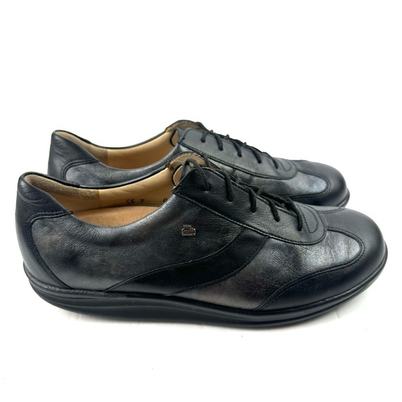 Finn Comfort Shoes Mens 7 Womens 9 Oxford Lace Up Black Leather Comfort Unisex - Picture 6 of 11